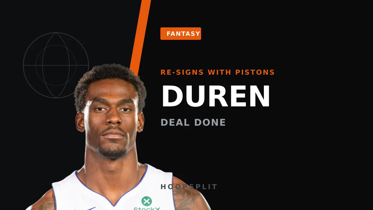 Jalen Duren Is Back in Detroit — And He's a Fantasy Center to Target