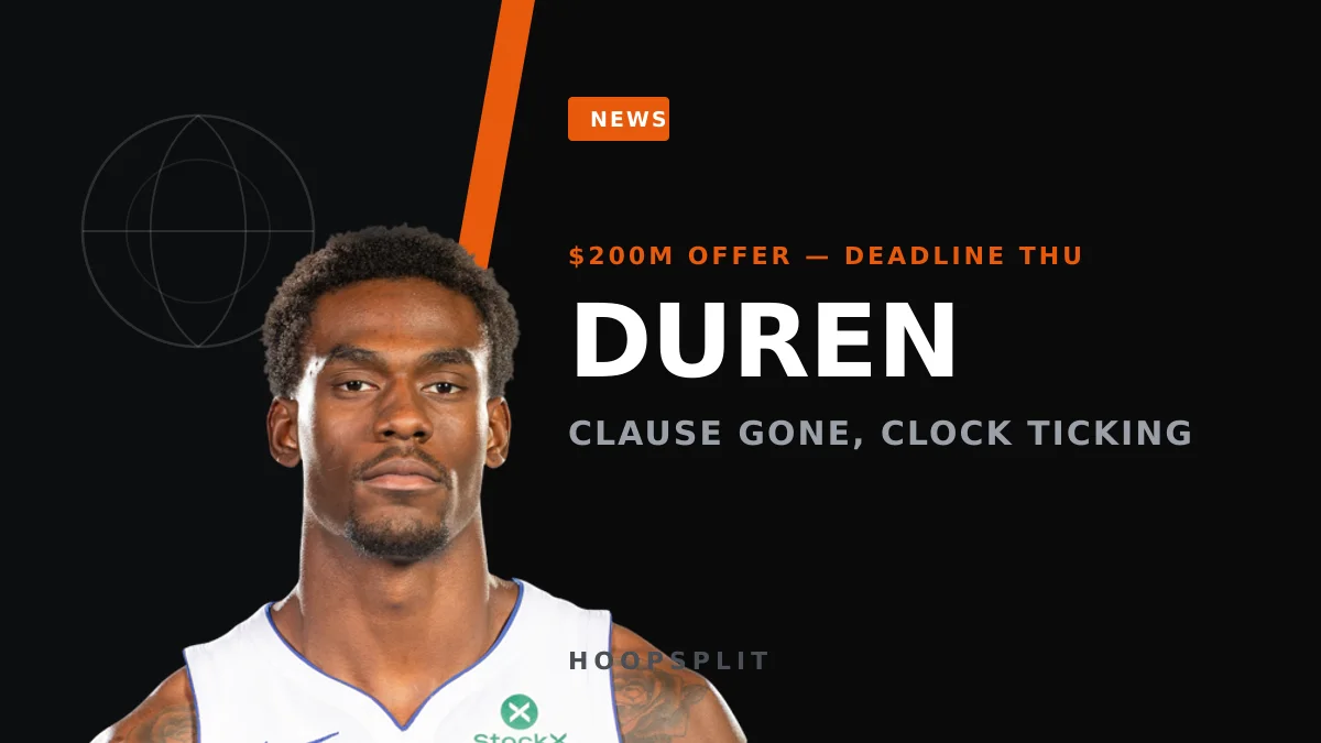 Pistons Drop Weight Clause From Jalen Duren's $200M Offer