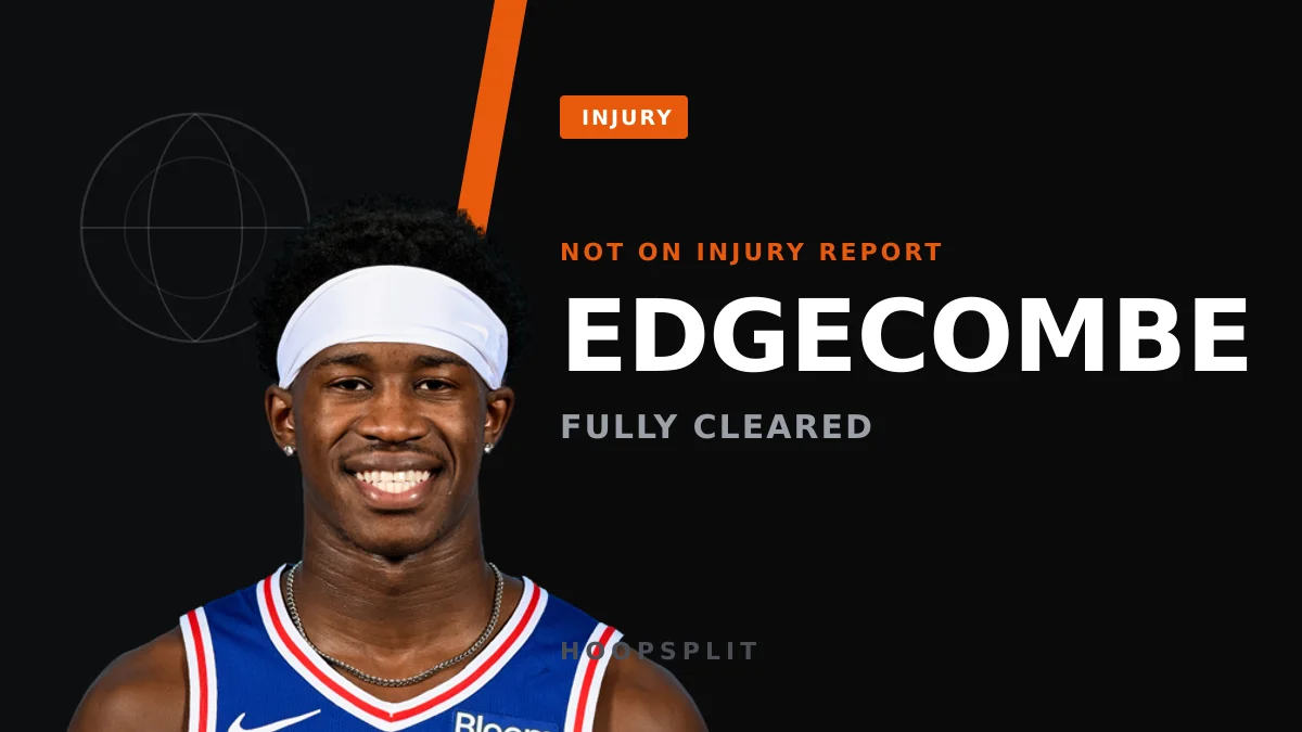VJ Edgecombe Clear to Play as Shorthanded Pacers Limp Into Philly